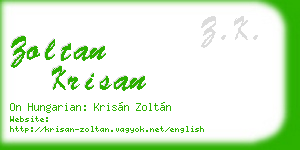 zoltan krisan business card