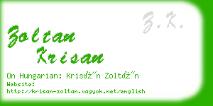 zoltan krisan business card